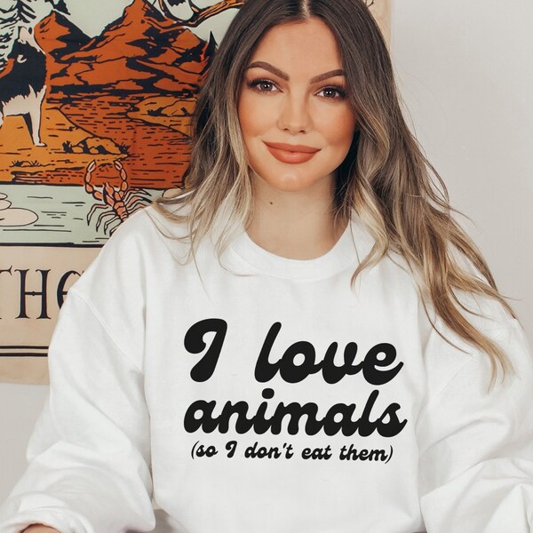 Vegan sweater with saying for vegans, vegetarians & animal lovers, cuddly sweater vegan oversize