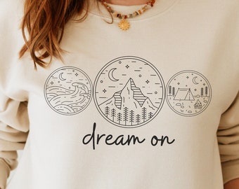 Affirmation Travel Pullover für 'dream on', ästhetisches Design Astro Oversize Sweatshirt