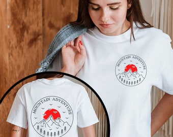 Adventure Camping Vanlife T-Shirt | Camper Shirt Let's go | Unisex Shirt oversize Backprint und Frontprint