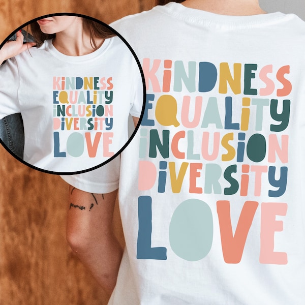 Equality oversize T-Shirt | Equality, Inclusion, Diversity & Love | Retro Pride Shirt für LGBTQ | Retro Back Print