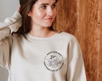 Retro Coffee Sweatshirt Barista Pullover Coffee Oversize Affirmation Gift for Girlfriend