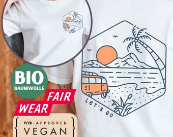 Oversize Adventure Camping Vanlife T-Shirt Camper Shirt Let's go Unisex Shirt vegan peta approved Fair Fashion Bio-Baumwolle