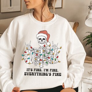 Sweatshirt Christmas Sweater Skeleton Christmas Lights Gift for Christmas Fans