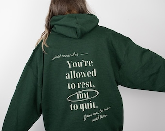 Motivational Hoodie Gift for Girlfriend Hoodie Self-Love Quote Self-Employed Hoodie Mindfulness Pullover Empowerment Outfit