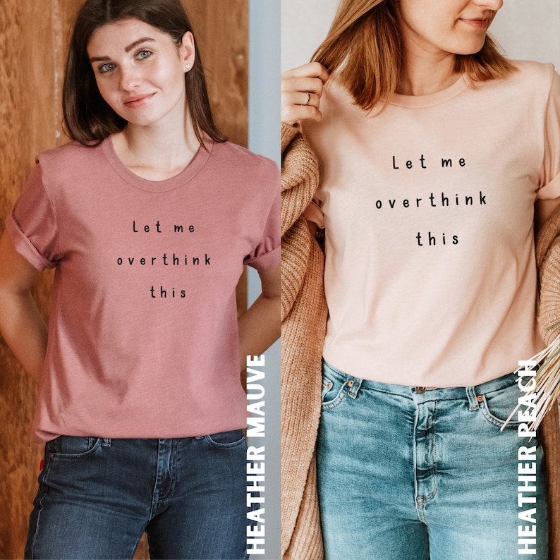 Camiseta minimalista "Pensador excesivo" Camiseta "La salud mental importa" Amor propio y aceptación imagen 6