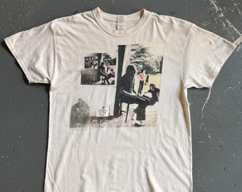 Gildan Pink Floyd Band T-Shirt Large White/Cream Rock Tee 2010s