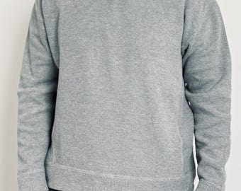 Calvin Klein Ribbed Crew Sweatshirt Grey XL Y2K Thermal