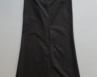 Calvin Klein Y2K Maxi Skirt 30” Leather Belt Black Denim