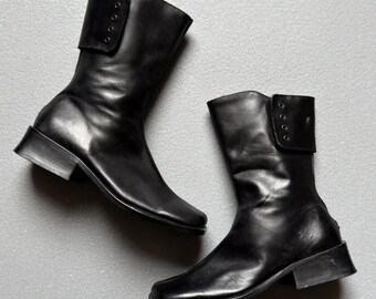 Ankle Boots aus schwarzem Leder von Marc O’Polo Gr. 5