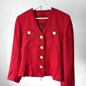 Bogner Linen Blazer Jacket Made in Germany Size 12
