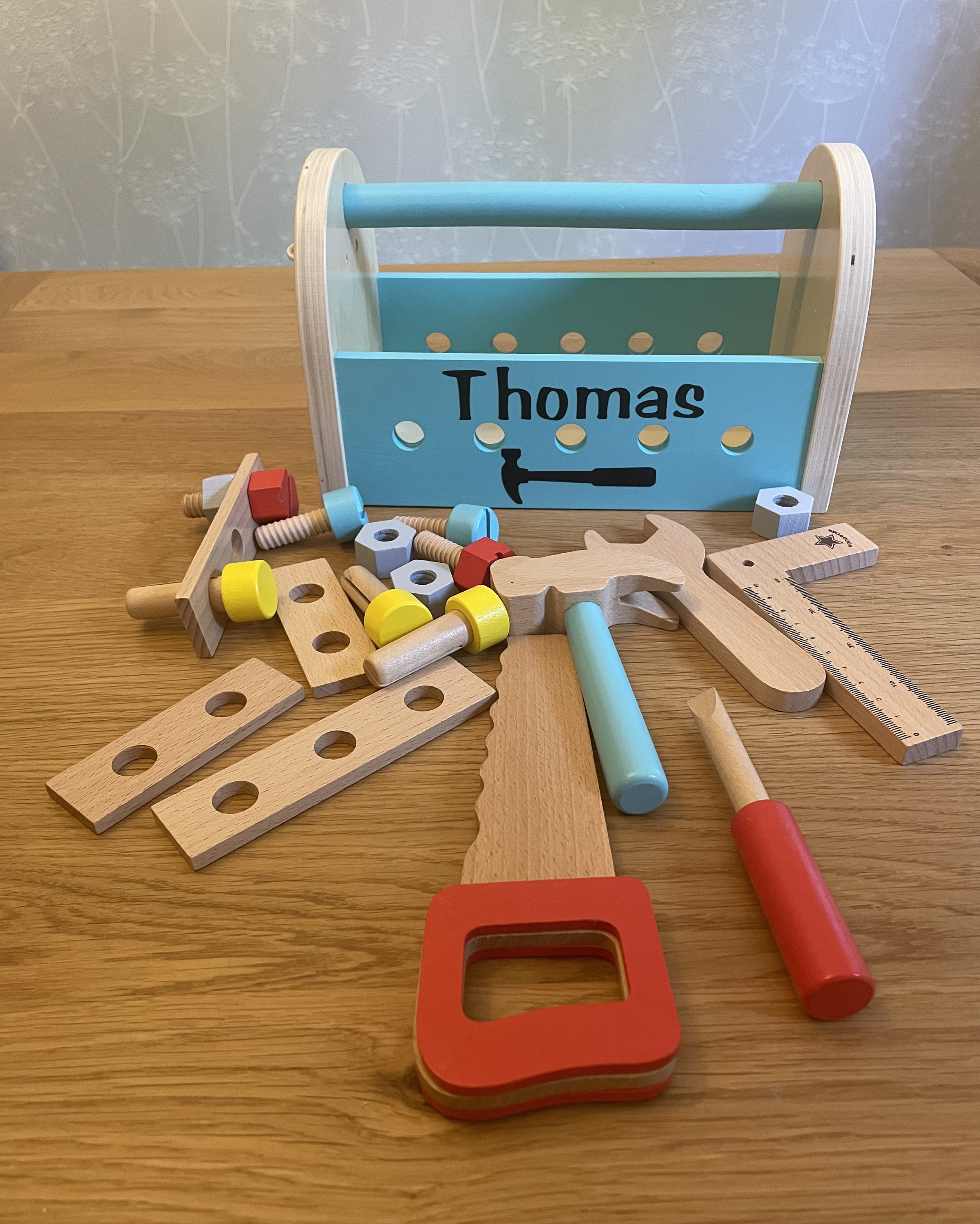 Personalised childrens wooden tool hot sale box