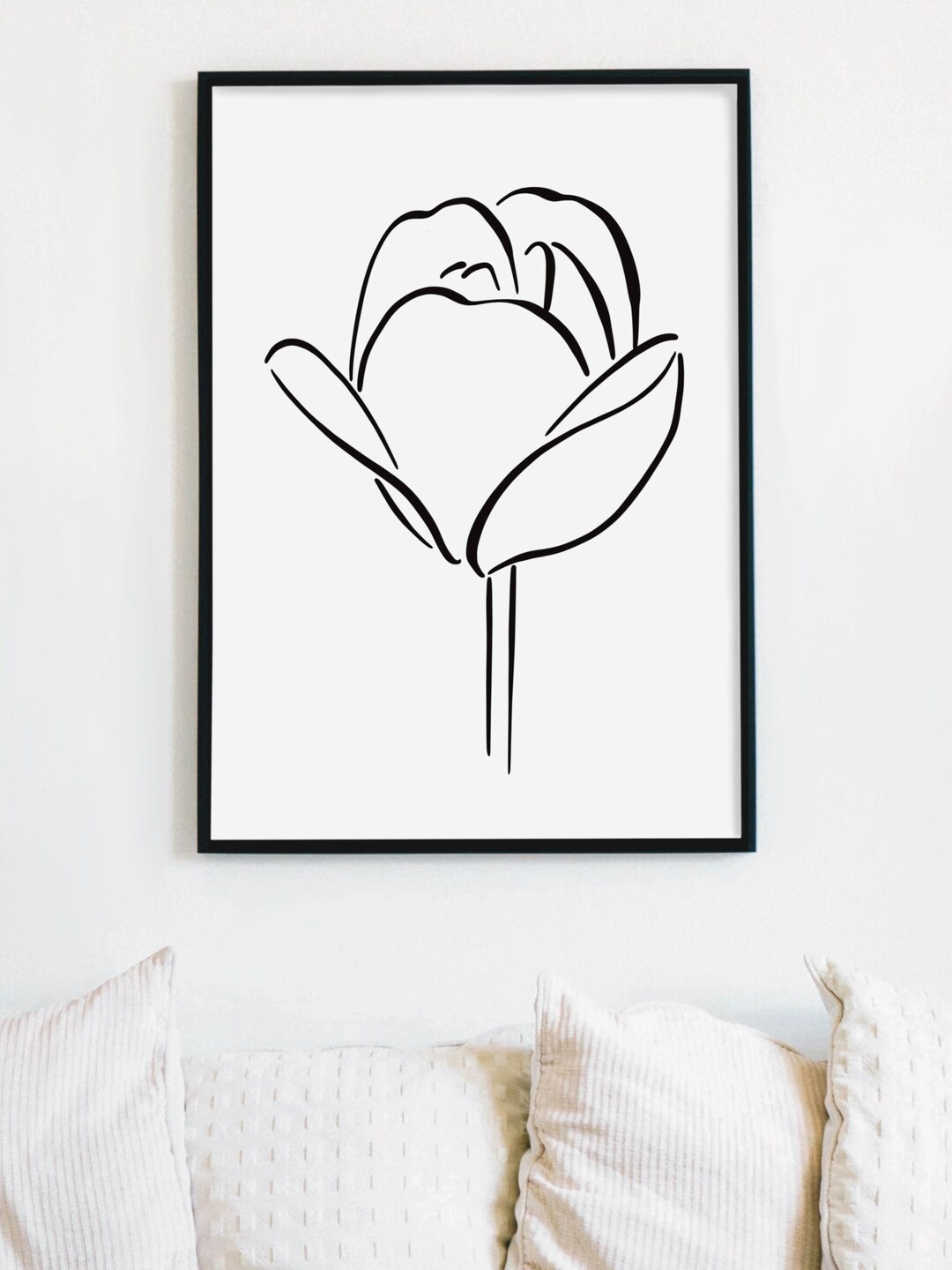 Tulip Line Art Print – Minimalist Floral Illustration (digital Download ...