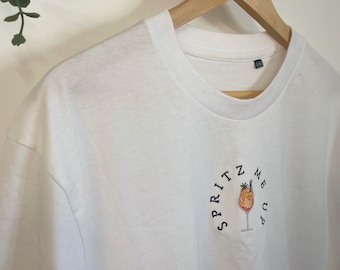 Embroidered Aperol Spritz Oversized T-Shirt: Cocktail Top