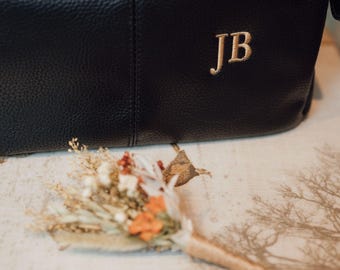 Personalized Canvas Wash Bag: Embroidered Initial Toiletry Bag