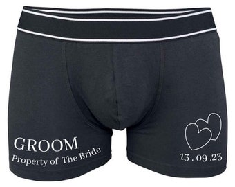 Personalised property of the Bride Printed Boxers,groom,wedding gift, groom to be gifts,husband to be gift,property of the bride.