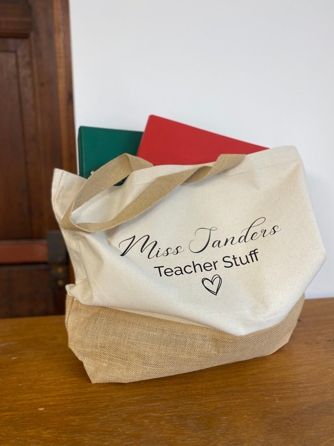 Personalized Teacher Tote Bag: Printed Cotton Gift Bag - Etsy