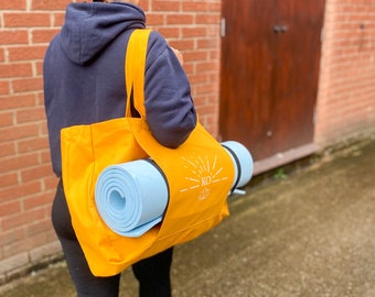Personalised yoga or pilates bag, initials yoga matt bag, pilates bag, bag for yoga matt, yoga bag, pilates bag, gym bag.