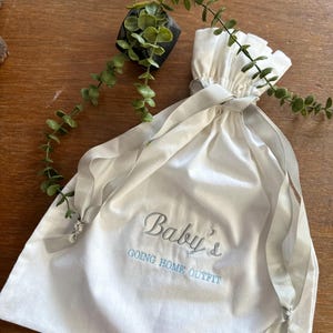 Baby first outfit bag, hospital baby bag, baby's first outfit bag, baby hospital bag.