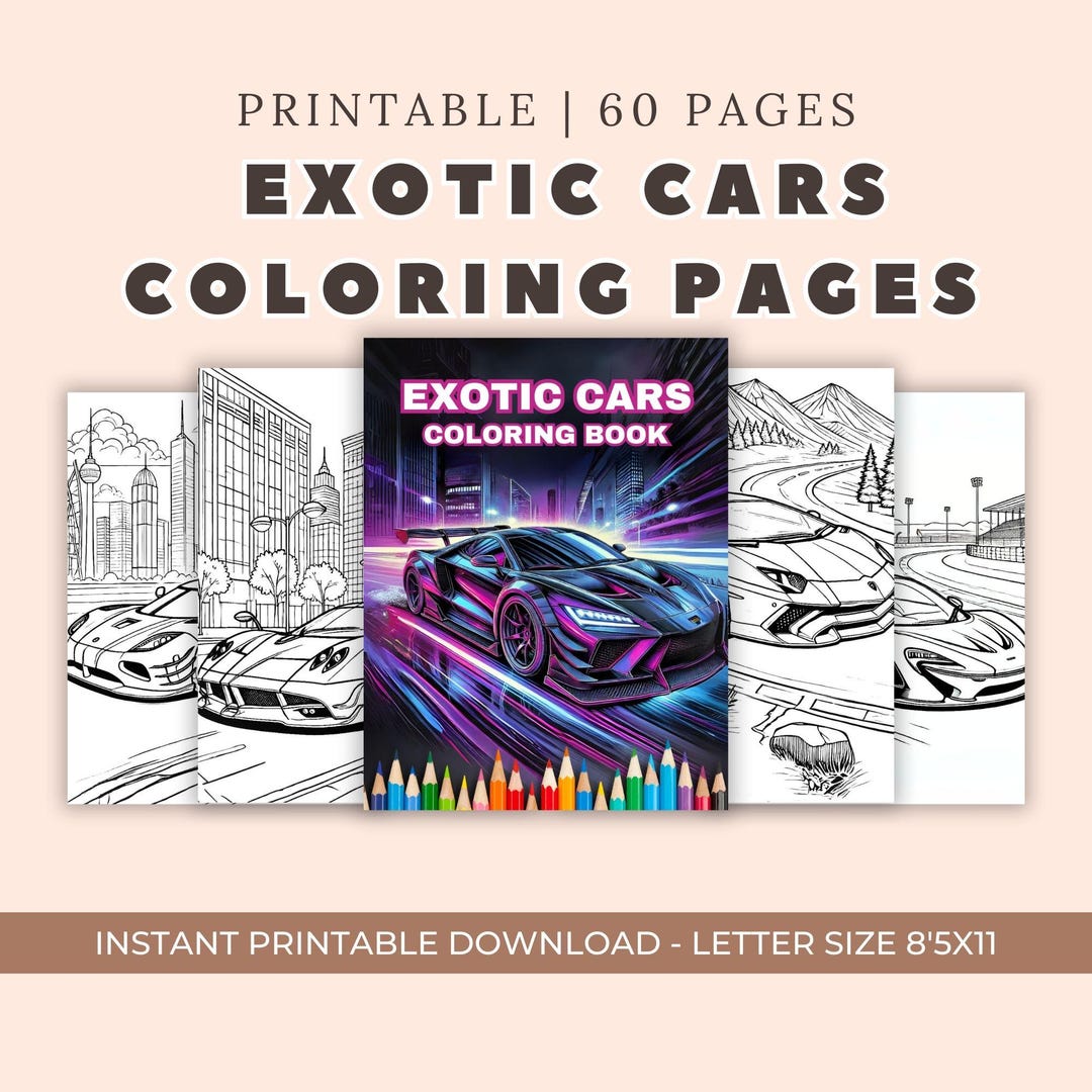 60 Exotic Car Coloring Book Printable Supercars Luxury Vehicles ...