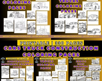 Car & Truck Coloring Pages Bundle: 330 Printable Vehicle Designs (PDF Download)
