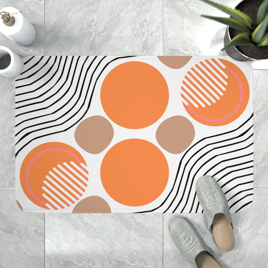 Memory Foam Bath Mat Soft Mid Century Modern Bath Mat Stylish Etsy