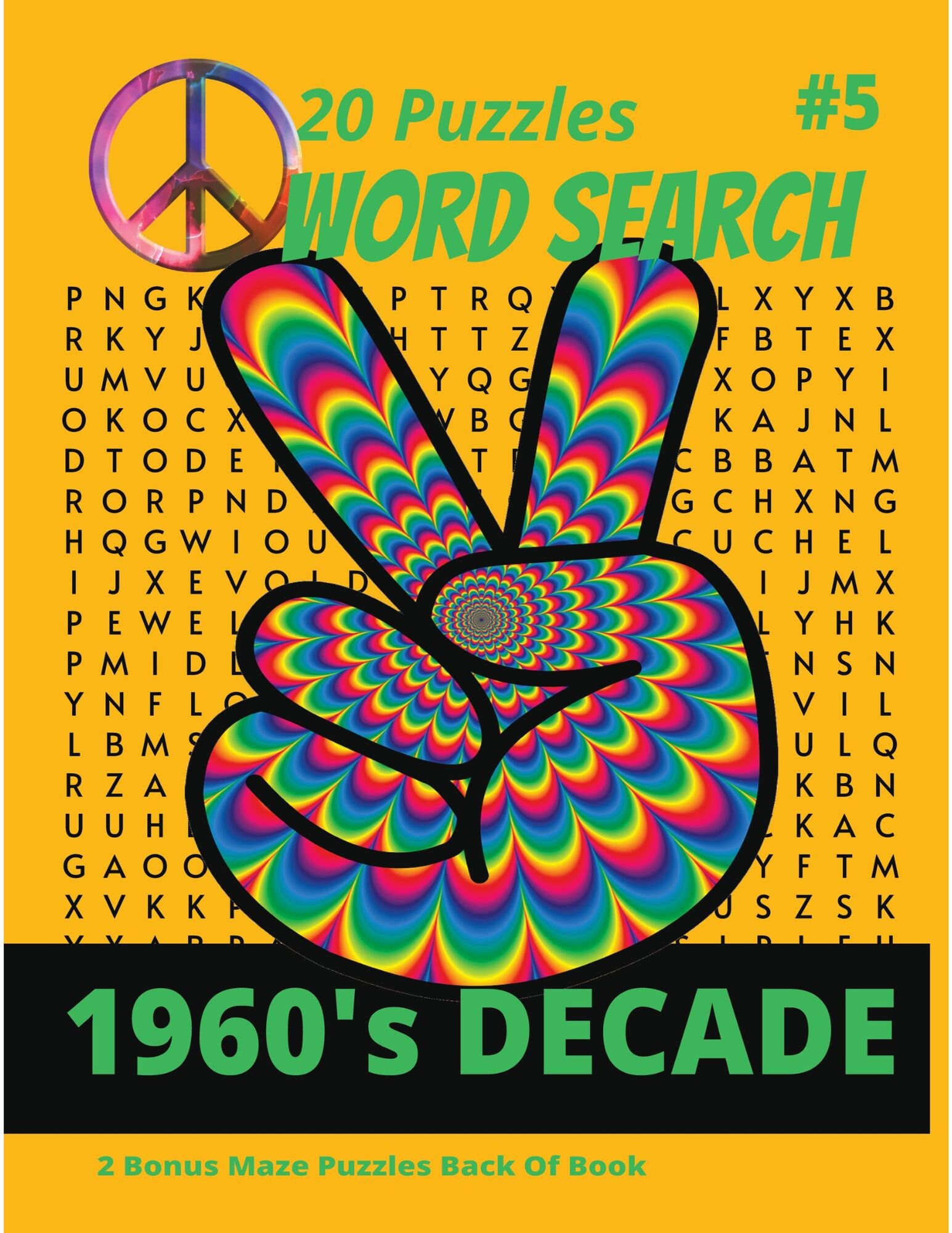 Word Search Puzzle, 1960 Puzzle, Adult Puzzle, Activities Puzzle, 60s ...