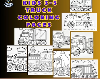 Truck Coloring Pages for Kids: 60 Construction Vehicle Designs (Printable Download)