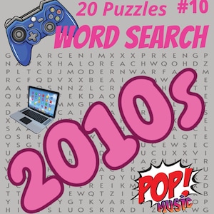 Word Search, Printable Book, Large Print, Learning, Decades Maze Pages, Adult Seniors, Digital instant Cheap, Word Game, Activities Download