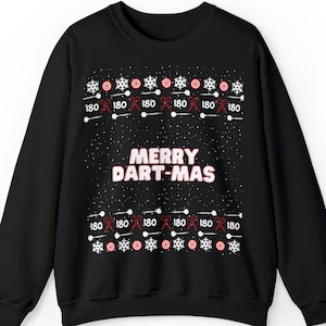 Dart Weihnachts-Sweatshirt Unisex, Geschenk für Dartspieler, Weihnachtspullover, Festliche Sweatshirt, Winter Sweatshirt Crewneck