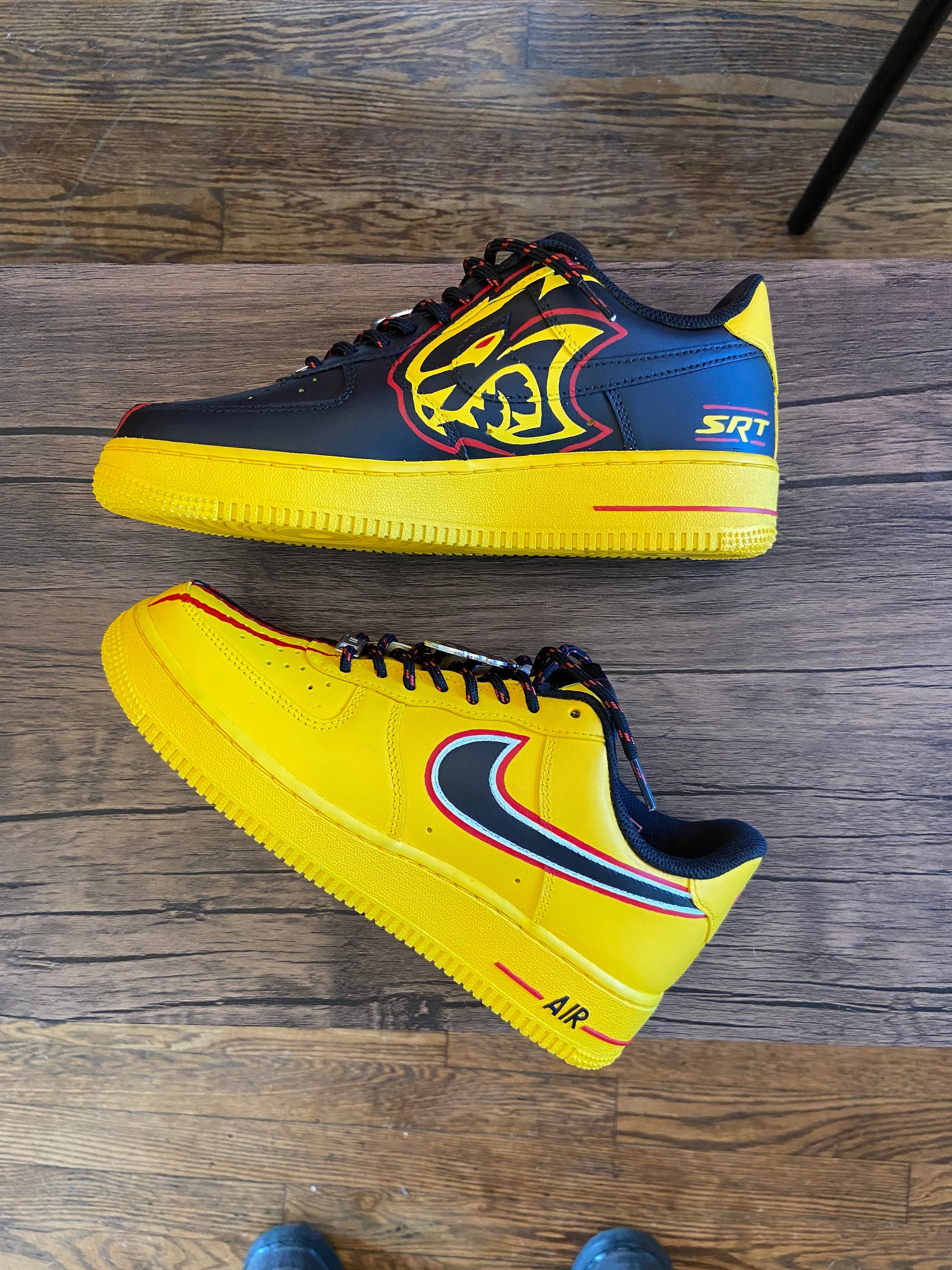 large Fitness Appropriate Nike Air Force 1 Yellow - Etsy