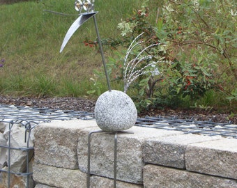 Wilder Granitvogel Kantenhocker,85 cm hoch Edelstahl