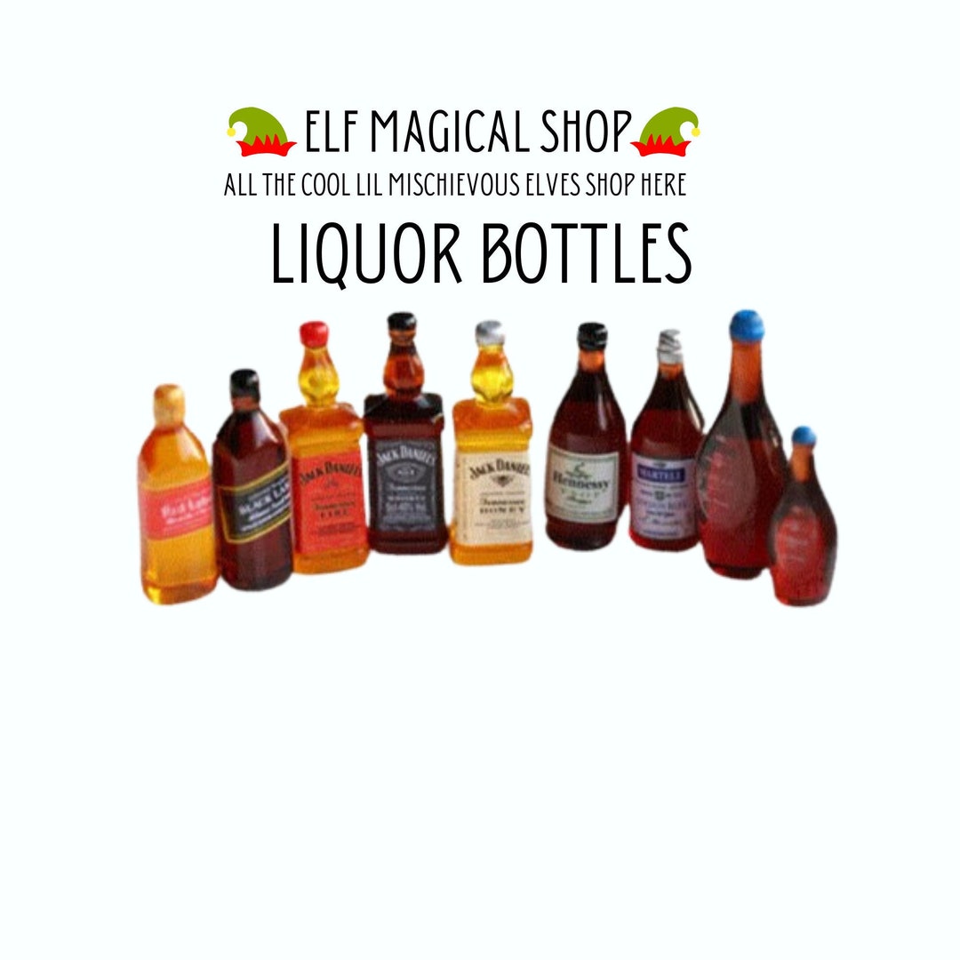 Miniature Liquor Bottles Liquor Bottle for Christmas Elf Doll Mini Size
