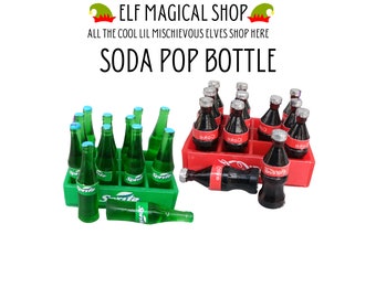 Miniature Soda Pop Bottle  | Soda Pop for Christmas Elf Doll | Doll House Size Cola or Lemon-Lime Soda Bottle