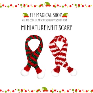 Tiny Knit Stripe Scarf Mini Winter Accessory | Holiday Helper Clothing Prop for Christmas Mischief & Cozy Scene Ideas