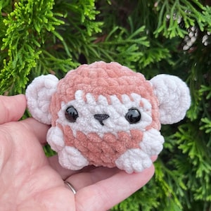 Crochet Monkey Plushie Keychain: Soft Jungle Animal Bag Charm