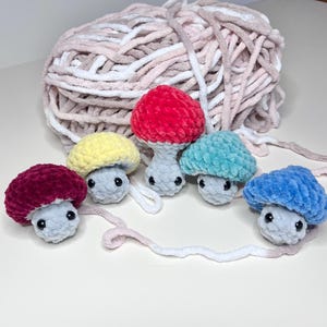 Crochet Mushroom Fidget Toy: Plush Poppit Keychain Bag Charm