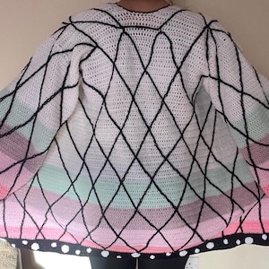 Handmade Crochet Butterfly Cardigan Oversized anime Cosplay Jacket Custom Butterfly Outfit Kawaii Streetwear Dragoncon women men costume