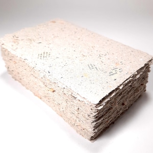 Fogli di carta fatti a mano - Set di 10 fogli, riciclati, con bordi frastagliati, 13 cm x 8,5 cm, realizzati da vecchi libri francesi
