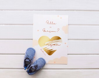 Carte à gratter annonce sexe - on va avoir un garçon- on va avoir une fille- on va avoir un bébé- annonce grossesse- gender reveal