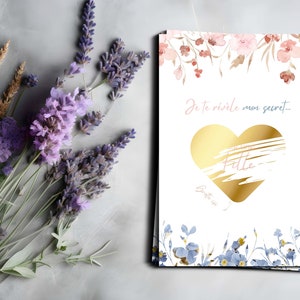 Carte à gratter annonce sexe - thème fleuri - c'est un garçon- c'est une fille - annonce grossesse originale - Gender reveal