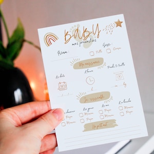 Babyshower | babyvoorspellingskaart | babyvoorspellingsspel | Geslacht onthullen | gastcadeau | babygeboortekaart