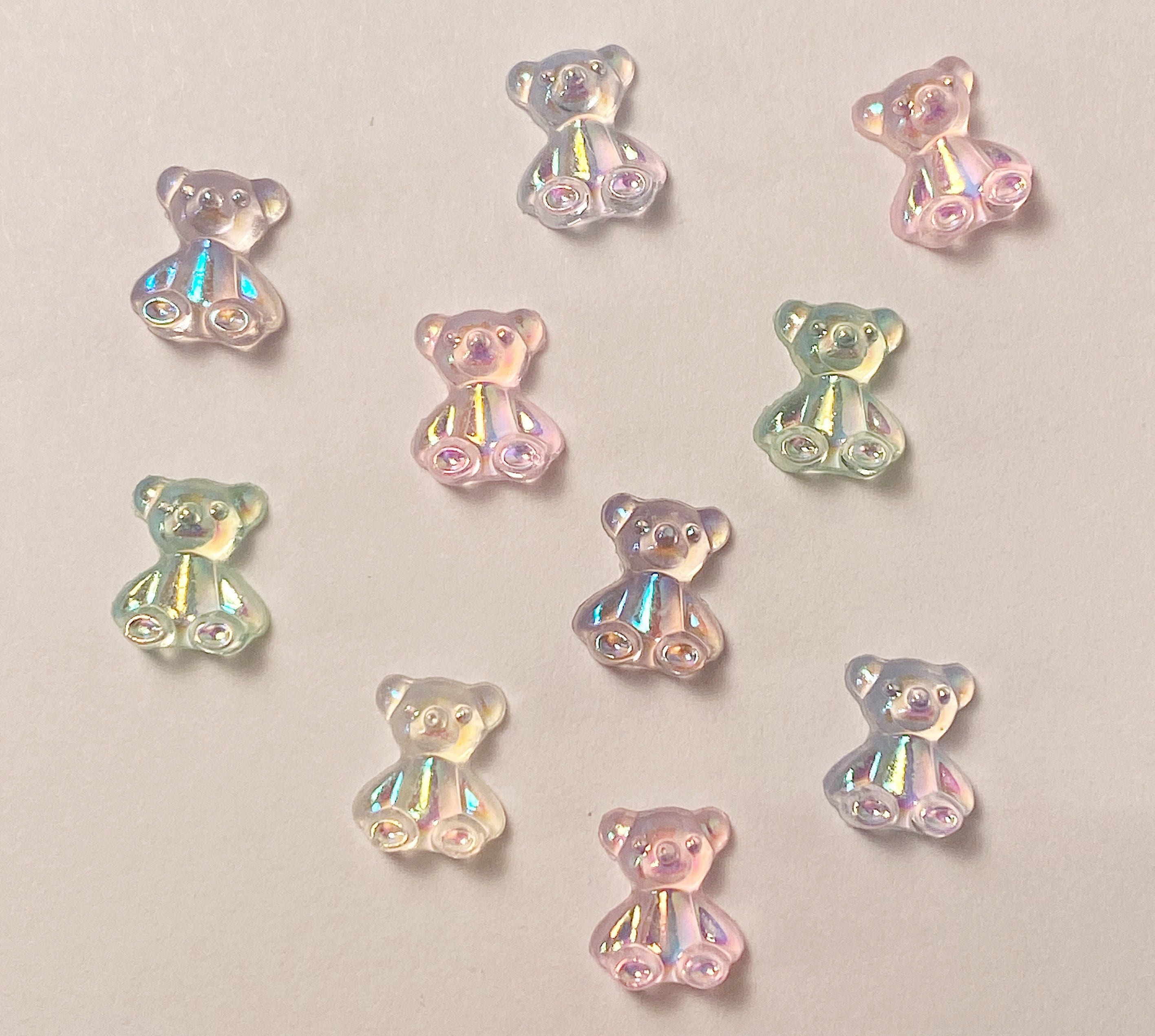 480Pcs Bear Candy Flower 3D Nail Charms, Acrylic Candy Gummy 3D Bear Spring  Blossom Flower Nail Charms, Cute Colorful Resin Bear Pendants Charm for