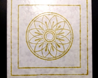 Original Vintage 8" square 1969 Italian Ceramic Tile with Harvest Gold, Yellow, 1, for Restorers, Craft supply