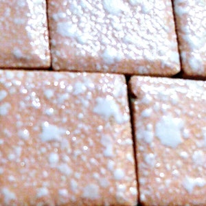 10 Pink and White Vintage Japanese Ceramic Tiles 2 cm square, 5mm thick,  Original Vintage Mosaic Tiles for Home Improvement, Restoration