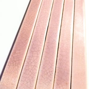 18 LF: 36 Vintage or Antique Ceramic Border Tiles in Pink, Restoration Tile c. 1890s - 1930s, 6&quot; each, Architectural Salvage