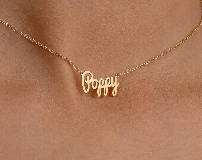 Custom Gold Name Necklace, Dainty Name Necklace, Personalized Name Jewelry, Mothers Necklace, Birthday Gift, Mothers Day Gift, Gift for Mom