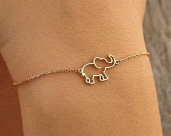 Tiny Elephant Bracelet, Minimalist Elephant Bracelet, Animal Jewelry, Lucky Bracelet, Bracelet for Her, Mother's Day Gift