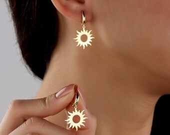 Special Sun Earring for Women by Neckgold | Dainty Minimalist Sun Earring | Inspirational Earrings With Meaning | Mother's Day Gift