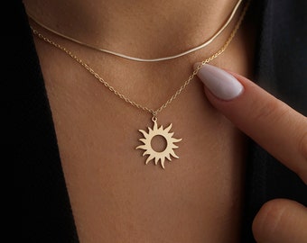 Sun Necklace by Neckgold, Minimalist Sun Necklace, Tiny Sun Necklace, Dainty Sun Jewelry, Birthday Gift, Bridesmaid Gifts