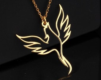 Gold Phoenix Necklace by Neckgold | Avatar Necklace | Dainty Phoenix Necklace | Rebirth Charm | Phoenix Pendant | Birthday gift